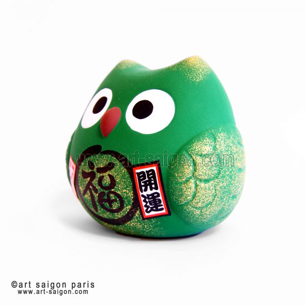 Hibou Japonais "Fukuro" -Tirelire en Argile (H9cm)(réf. 7D-8286) – Image 3