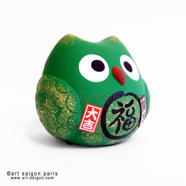 Hibou Japonais "Fukuro" -Tirelire en Argile (H9cm)(réf. 7D-8286) – Image 5