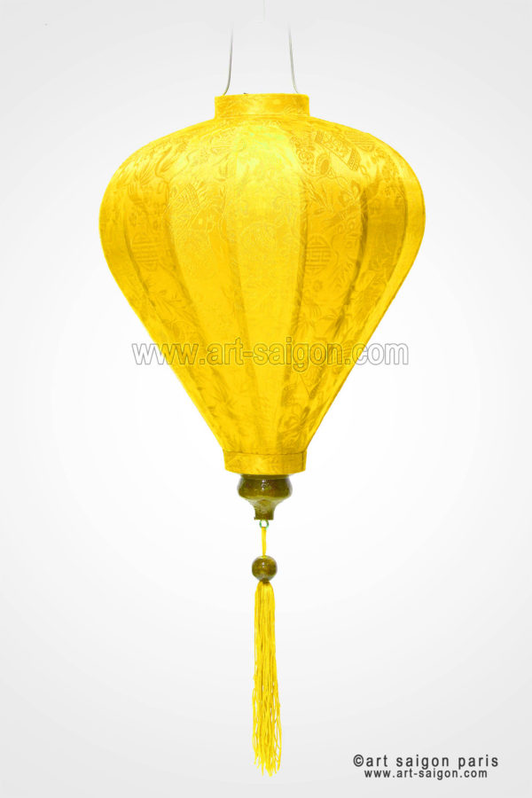 lampion lanterne jaune soie bambou hoi an vietnam asiatique art-saigon