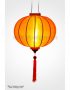 Lampion Traditionnel en Soie Orange de la ville de Hoi An au Vietnam, Lanterne Asiatique en Tissu, Bambou et Bois. Article vendu par la Boutique Art-saigon.com