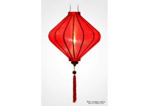 Lampion Traditionnel en Soie Rouge de la ville de Hoi An au Vietnam, Lanterne Asiatique en Tissu, Bambou et Bois |Décoration et Artisanat Asiatique - Article vendu par la Boutique Art-saigon.com