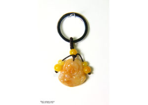 Bouddha Rieur en Pierre - Porté clé - Feng Shui - Porte bonheur, chance et prospérité artisanat asiatique par art-saigon.com