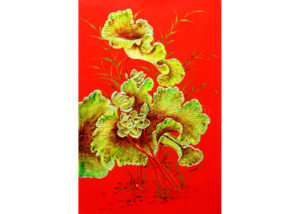 Fleur de Lotus en Bois Laqué Peint (réf. 7D-8451)