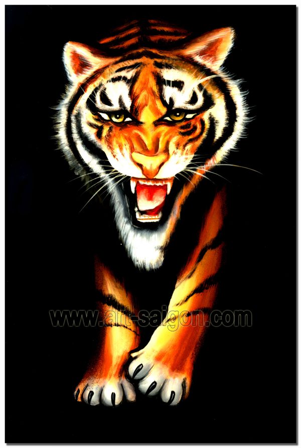 Le Tigre en Bois Laqué Peint (réf. SCAN-002) – Image 2