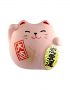 Maneki neko est un chat japonais porte bonheur, chance et fortune. Il est en argile de couleur rose fabriqué au Japon. Article vendu par Art-saigon.com