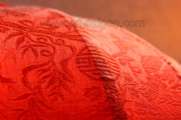 Lampion en Soie Rouge R - Ø33cm - Lanterne Tissu du Vietnam (réf. R20-R) – Image 14