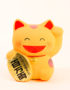 Maneki Neko Orange en Argile - Chat Japonais Porte-bonheur - Tirelire par art-saigon.com
