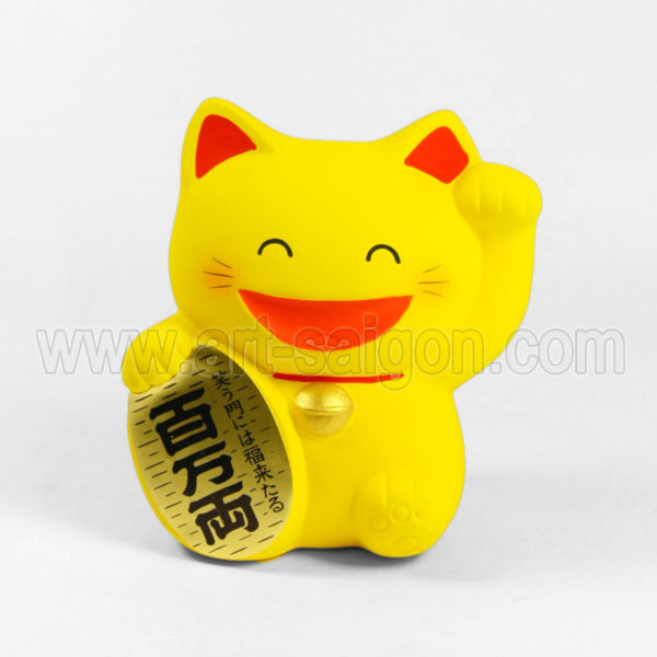 daruma porte bonheur japonais japon argile jaune decoration asiatique art-saigon