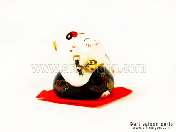 Maneki Neko Noir en Porcelaine (H4cm) (réf. SW-4334) – Image 5