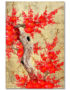 tableau en bFleur prunier rouge tableau en bois laque fond doré artisanat du vietnam par art-saigon.comois laque artisanat vietnam art-saigon fleur prunier rouge