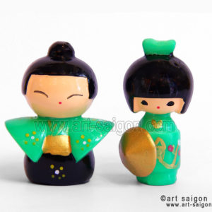 kokeshi poupée japonaise japon decoration asiatique art-saigon vert