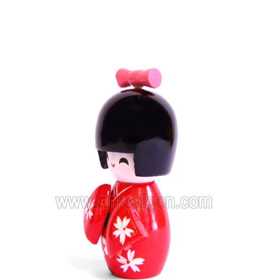 kokeshi poupée japonaise japon bois decoration asiatique art-saigon rouge