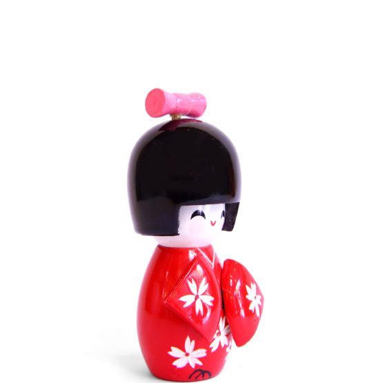 kokeshi poupée japonaise japon bois decoration asiatique art-saigon rouge