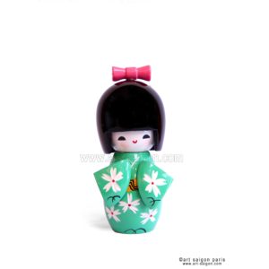 kokeshi poupée japonaise japon bois decoration asiatique art-saigon vert