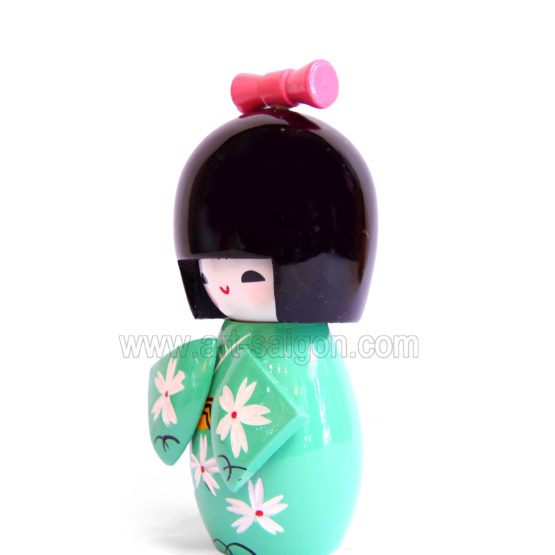 kokeshi poupée japonaise japon bois decoration asiatique art-saigon vert