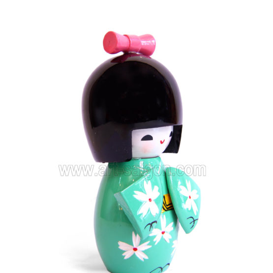 kokeshi poupée japonaise japon bois decoration asiatique art-saigon vert