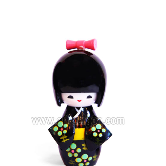 kokeshi poupée japonaise japon bois decoration asiatique art-saigon noir