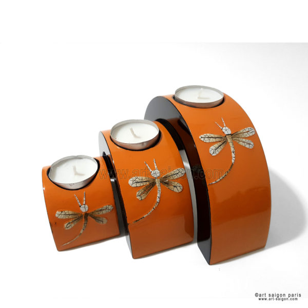 bougeoir porte bougie bois laque artisanat vietnam art-saigon traditionnel