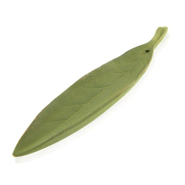 PORTE ENCENS FEUILLE VERTE DORÉE EN FONTE JAPONAISE (réf. PEFEUILGLG)