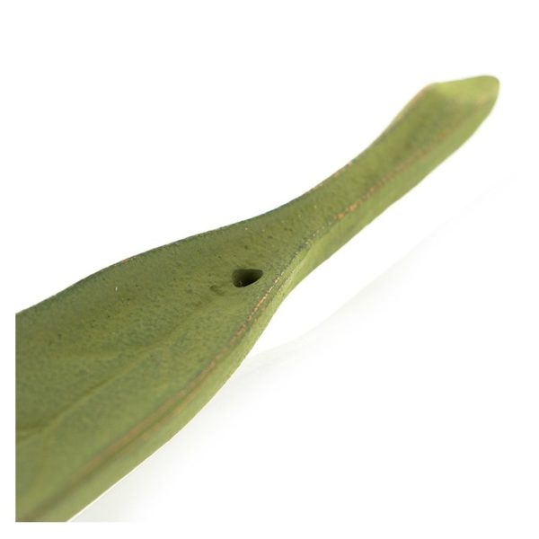PORTE ENCENS FEUILLE VERTE DORÉE EN FONTE JAPONAISE (réf. PEFEUILGLG) – Image 4