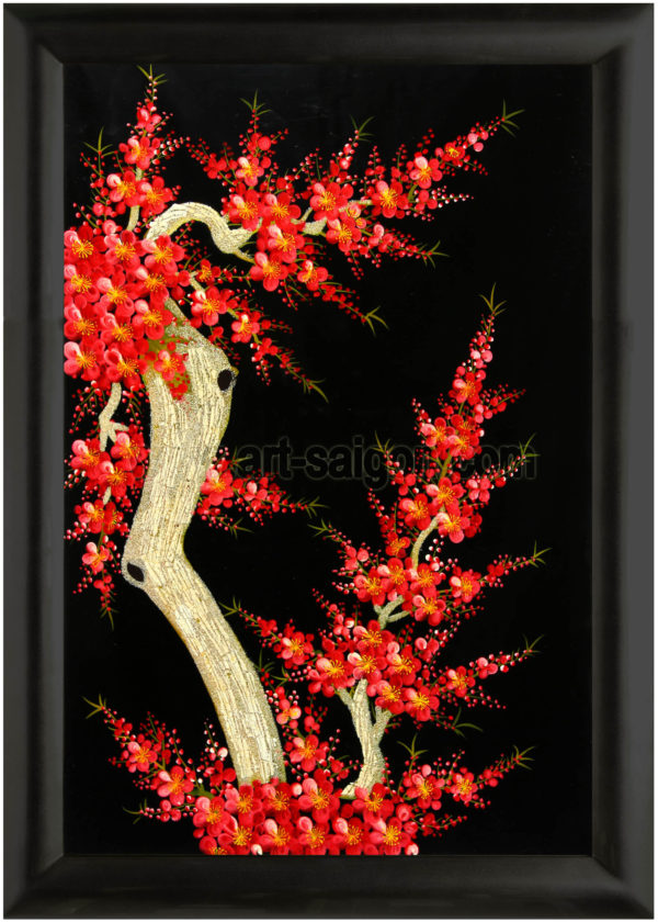 Fleur de Prunier - Fond Noir (réf. 7D-8519C) – Image 2