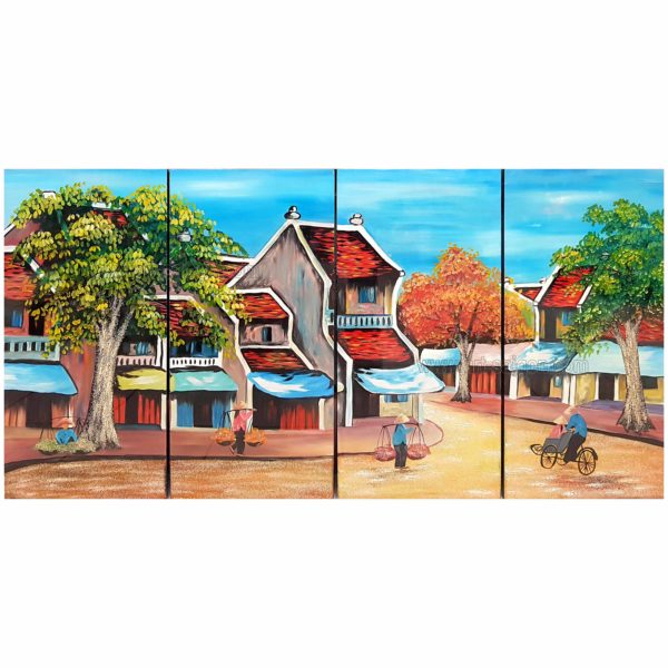 tableau en bois laque artisanat vietnam art-saigon paysage traditionnel