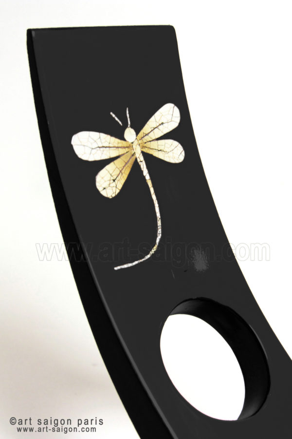 Porte Bouteille Laqué Libellule Noir (réf. A069) – Image 5