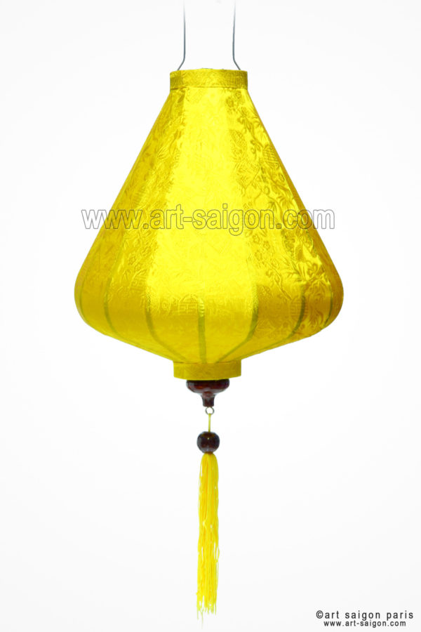 lampion lanterne jaune soie bambou hoi an vietnam asiatique art-saigon