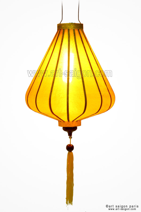 lampion lanterne jaune soie bambou hoi an vietnam asiatique art-saigon