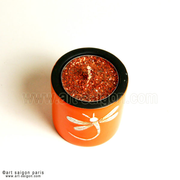 Bougeoir Laqué Libellule Orange (réf. D4-3477) – Image 2