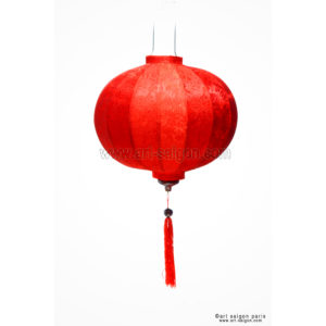 Lampion & Lanterne Asiatique en Soie, Bambou et Bois de couleur Rouge de la ville Hoi An au Vietnam pour votre décoration. Article vendu par la Boutique Art-saigon.com