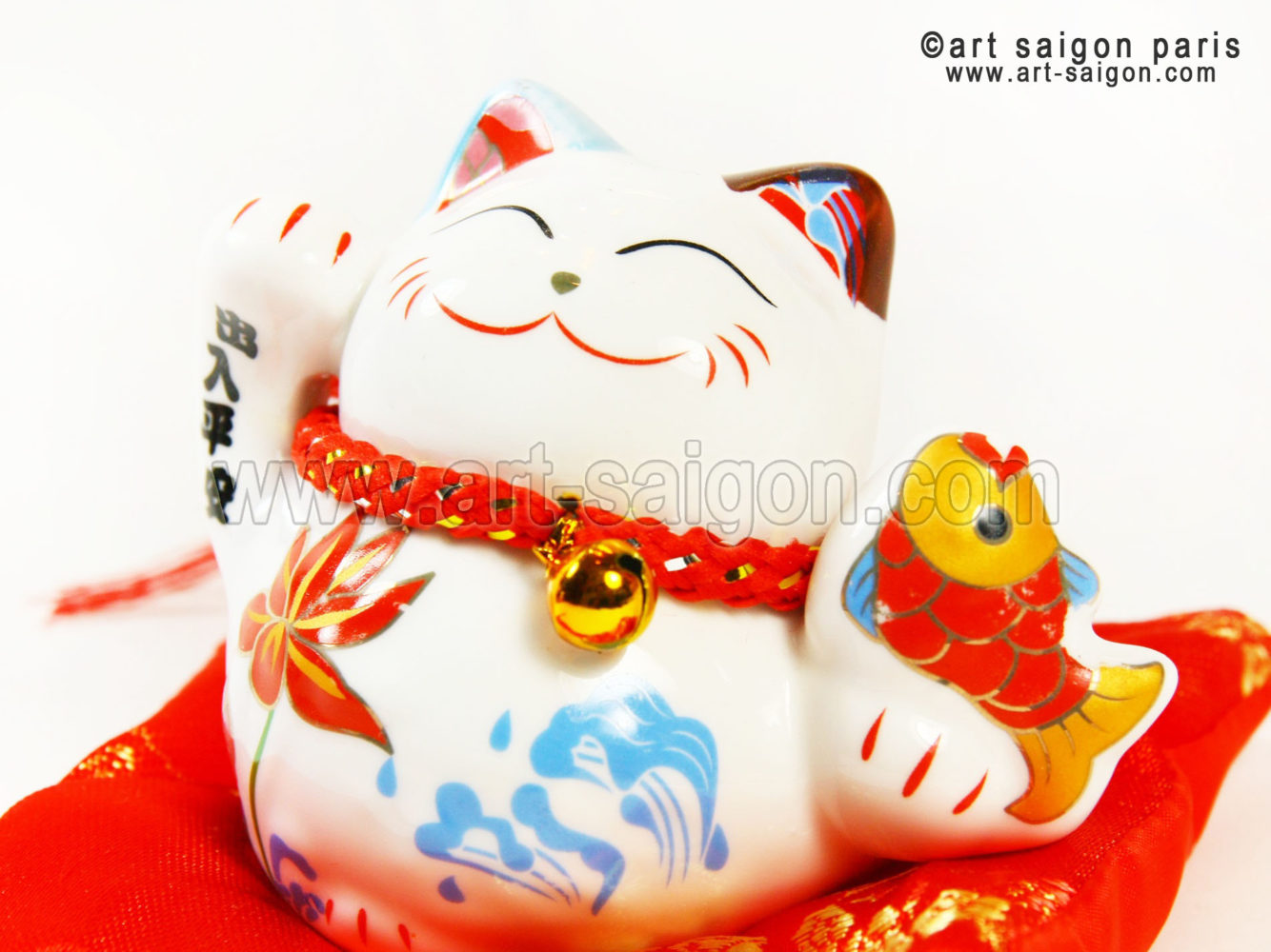 Objets De Decoration Cuisine Maison Tirelire Ref Sw 002 Chat Japonais Porte Bonheur Maneki Neko Noir En Argile Feng Shui Hauteur 9 Cm Fabrique Au Japon