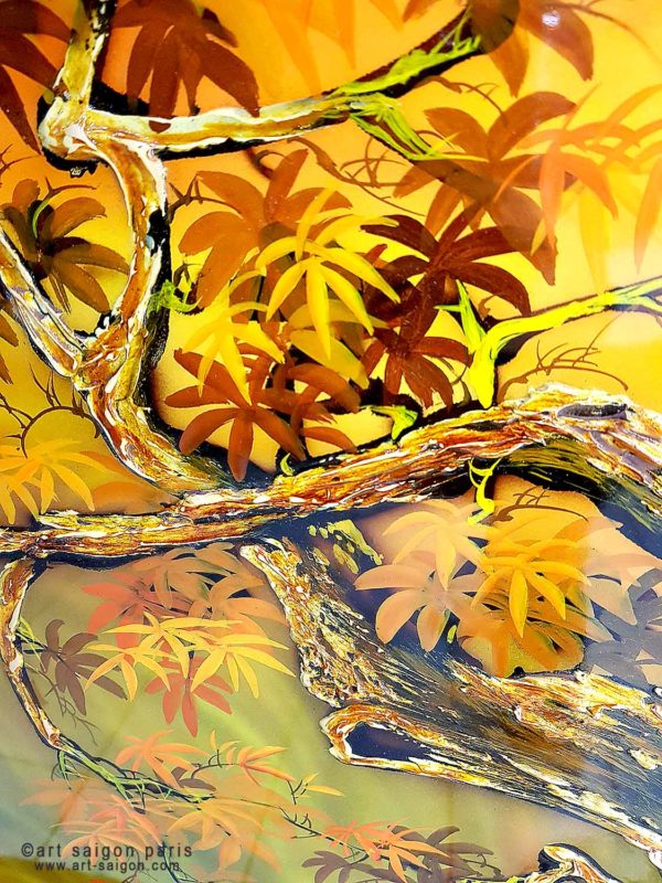 Couple de tigre - Tableau Bois Laqué Peint 160x80cm (réf. 4D-8178) – Image 4