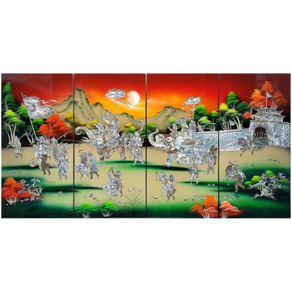 tableau en bois laque artisanat vietnam art-saigon paysage traditionnel