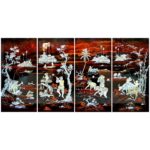 tableau en bois laque artisanat vietnam art-saigon paysage traditionnel
