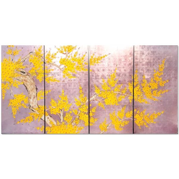 tableau en bois laque artisanat vietnam art-saigon fleur prunier