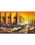 tableau en bois laque artisanat vietnam art-saigon bateau navire peint