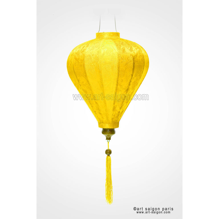 Lampion Asiatique En Lin Blanc Artisanat Vietnam - Diamètre 38 Cm, Peint Main, Motif Pêcheur Et Fleur De Prunier | Décoration Intérieure
