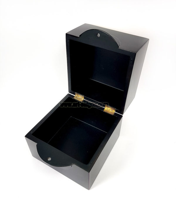 Coffret Cube en Bois Laqué - Art Moderne - Peint en Relief avec Nacre et Coquille d'Œuf (L15cm)(réf. S08-123101) – Image 4