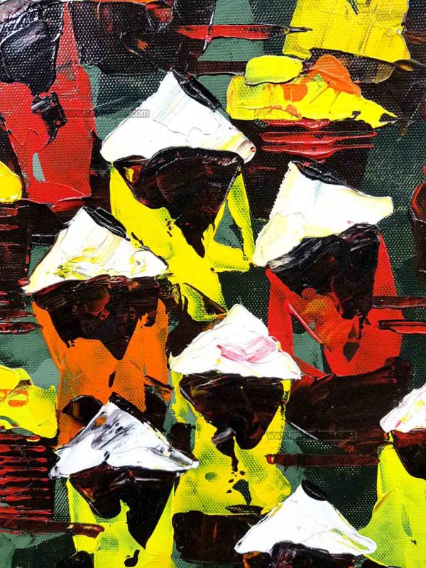 Femmes vietnamiennes Abstraits "Co Gai" (réf. S01-144348) - Peinture à l'huile (80 x 60cm) – Image 2