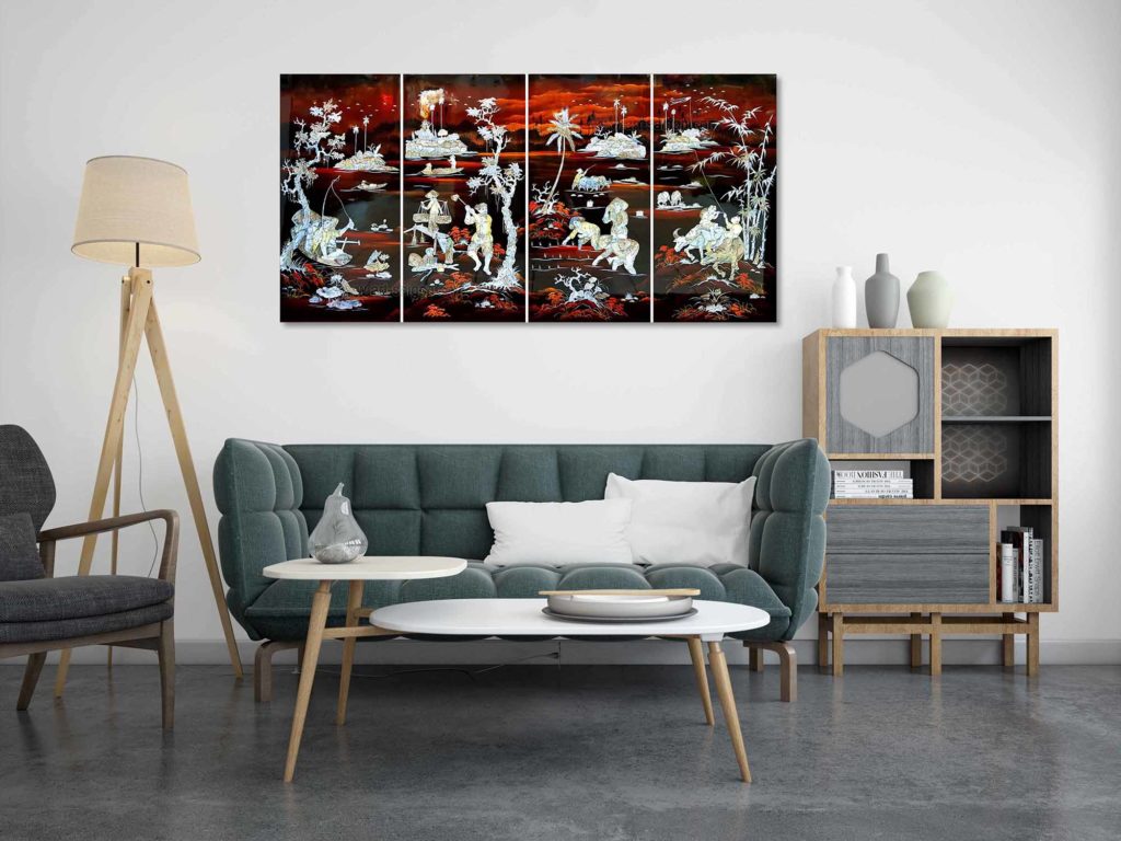 tableau en bois laque artisanat vietnam art-saigon