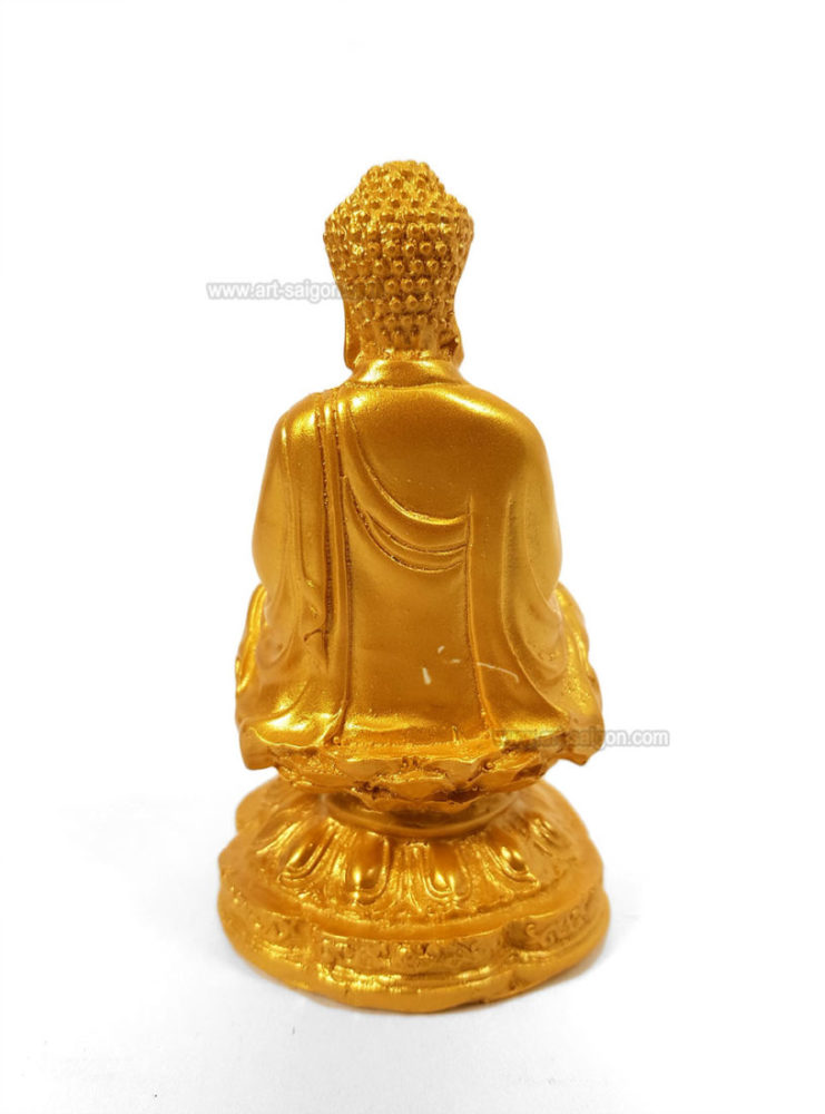 WC_Statue de Bouddha en métal doré pour la sieste - Décoration de la maison  - Feng Shui - Bouddha doré - Petit Bouddha - Paisible - Méditation - Zen 