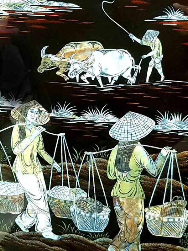 tableau en bois laqué en nacre artisanat du vietnam art-saigon
