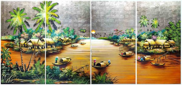 tableau en bois laqué doré artisanat du vietnam art-saigon