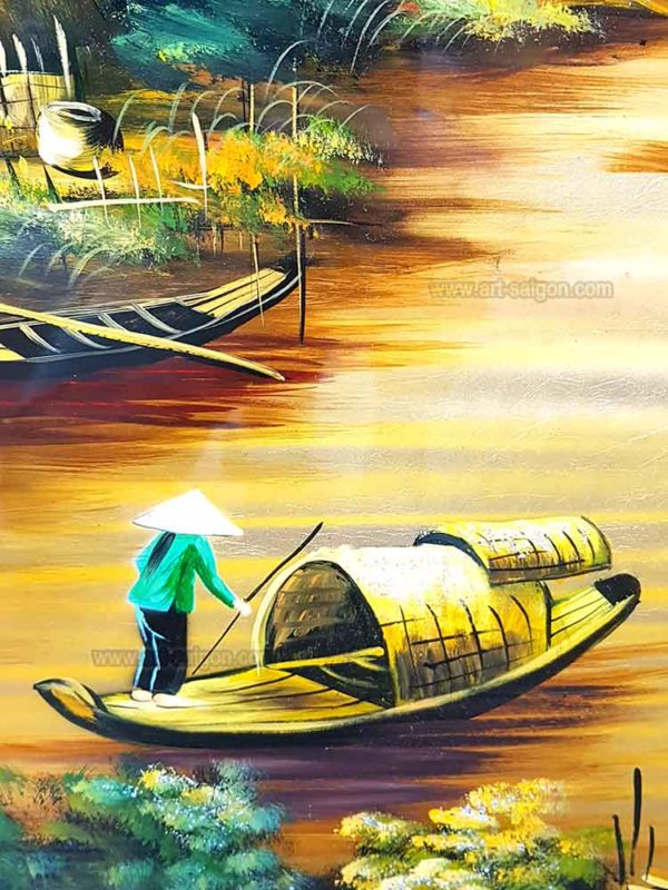tableau en bois laqué doré artisanat du vietnam art-saigon