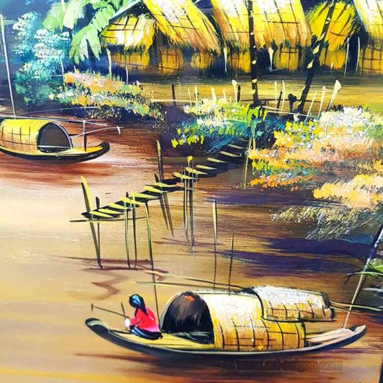 tableau en bois laqué doré artisanat du vietnam art-saigon