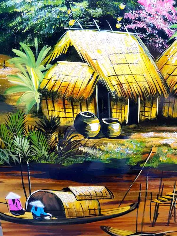tableau en bois laqué doré artisanat du vietnam art-saigon