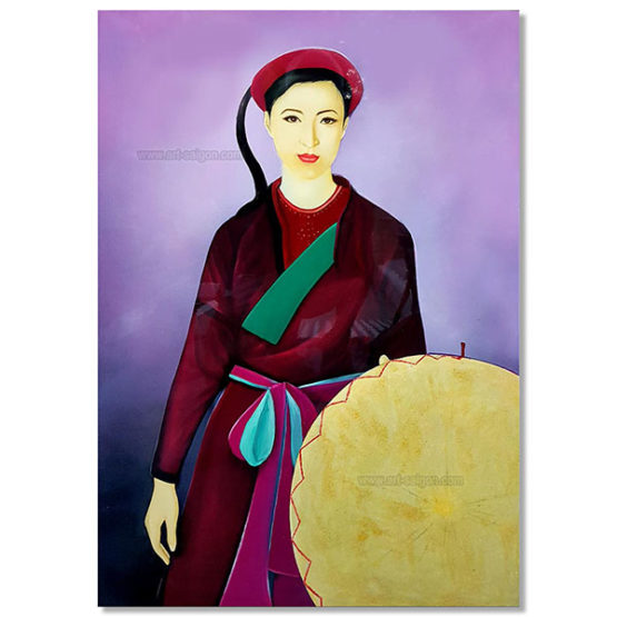 femme vietnamienne tableau en bois laqué artisanat du vietnam par art saigon