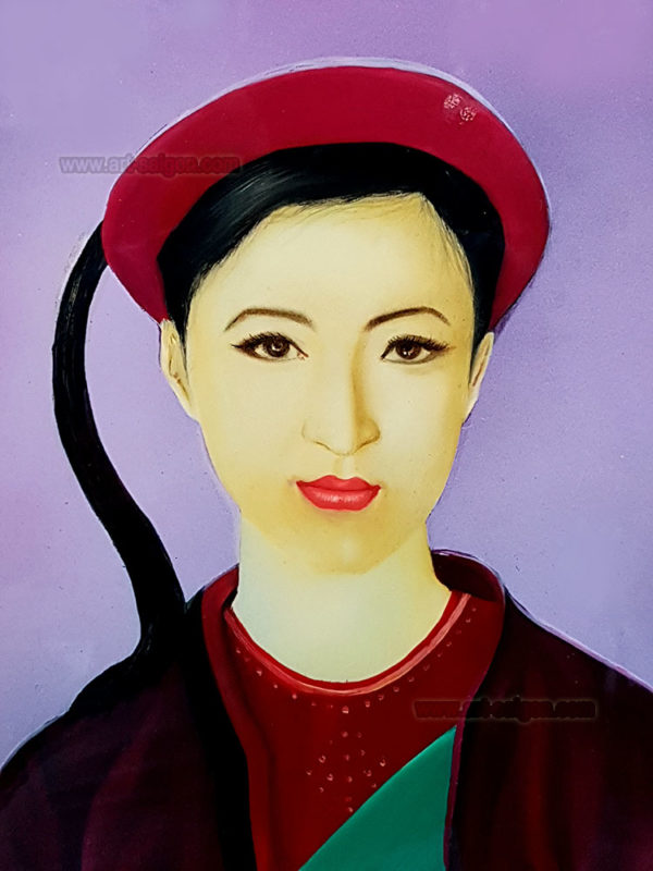femme vietnamienne tableau en bois laqué artisanat du vietnam par art saigon