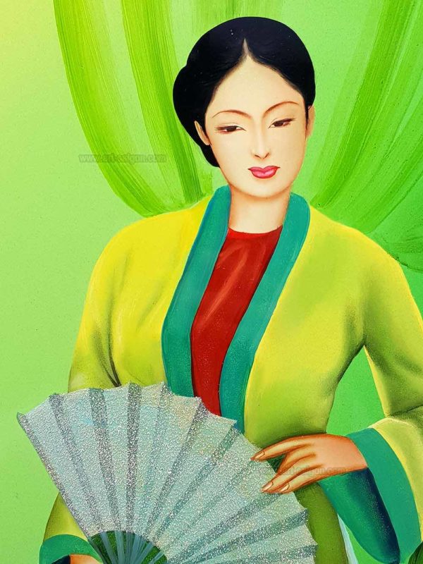 Femme vietnamienne Tableau en bois Laqué Peint artisanat du Vietnam art-saigon